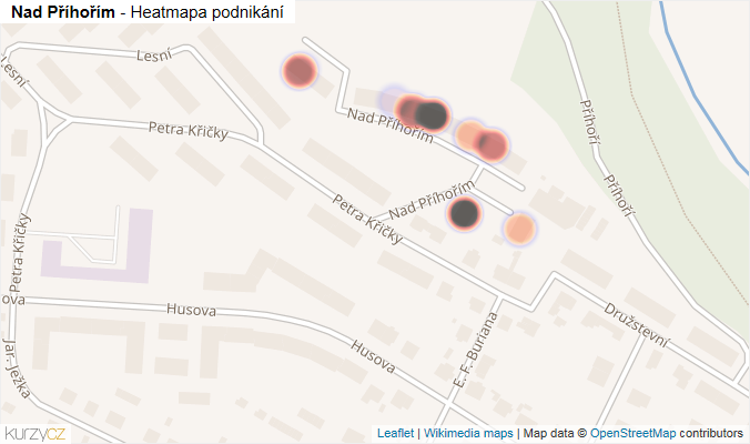 Mapa Nad Příhořím - Firmy v ulici.