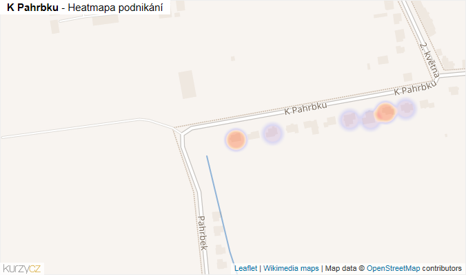Mapa K Pahrbku - Firmy v ulici.