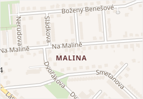 Na Malině v obci Napajedla - mapa ulice