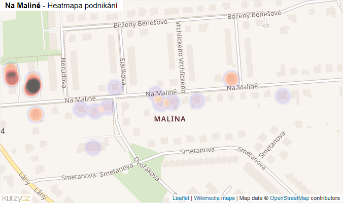 Mapa Na Malině - Firmy v ulici.