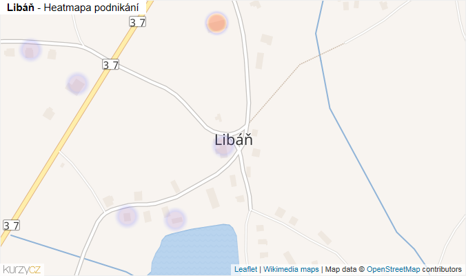 Mapa Libáň - Firmy v části obce.