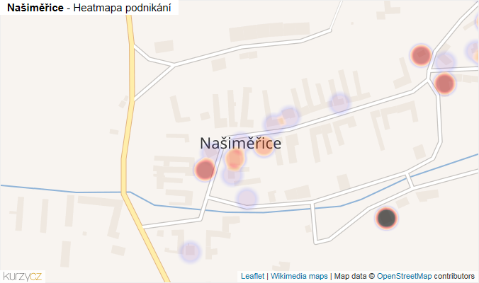 Mapa Našiměřice - Firmy v části obce.