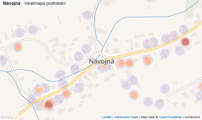 Mapa Návojná - Firmy v části obce.