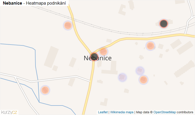 Mapa Nebanice - Firmy v části obce.