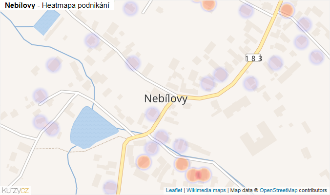 Mapa Nebílovy - Firmy v části obce.