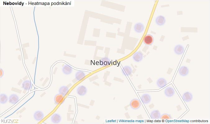 Mapa Nebovidy - Firmy v části obce.