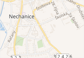 Hrádecká v obci Nechanice - mapa ulice