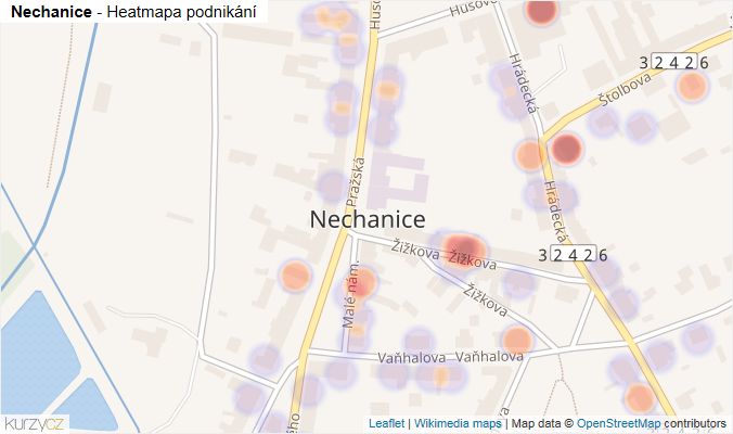 Mapa Nechanice - Firmy v části obce.