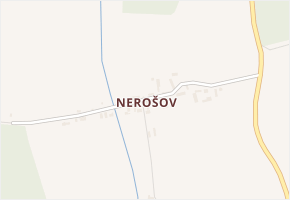 Nerošov v obci Nechanice - mapa části obce