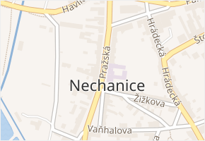 Pražská v obci Nechanice - mapa ulice
