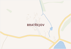 Bratřejov v obci Nechvalice - mapa části obce