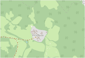 Hodkov v obci Nechvalice - mapa části obce