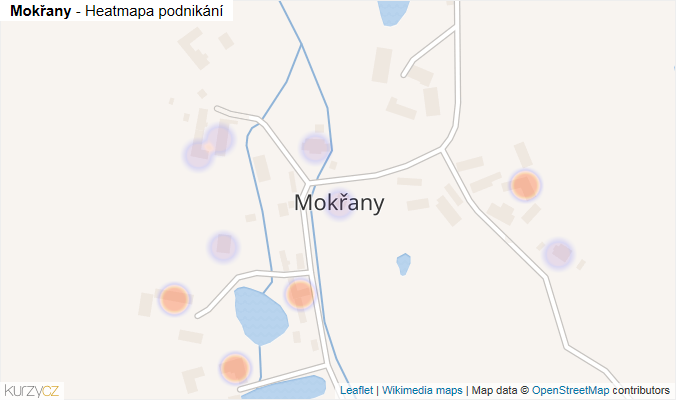 Mapa Mokřany - Firmy v části obce.