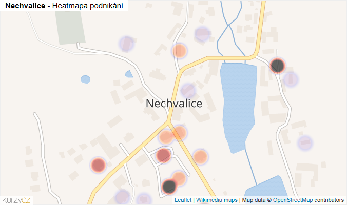 Mapa Nechvalice - Firmy v části obce.