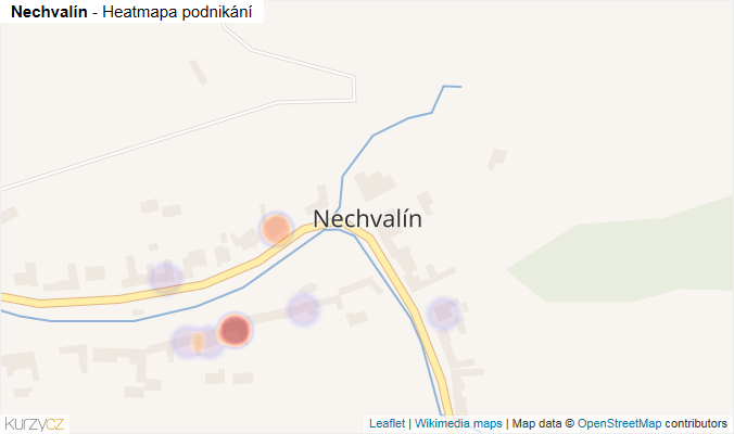 Mapa Nechvalín - Firmy v části obce.