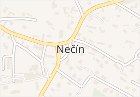 Nečín v obci Nečín - mapa části obce