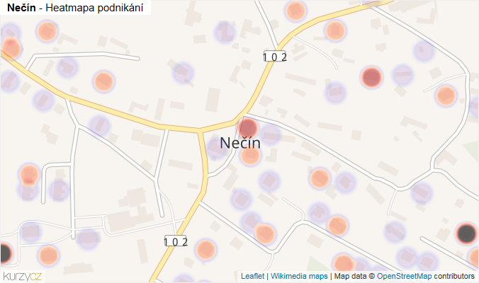 Mapa Nečín - Firmy v části obce.