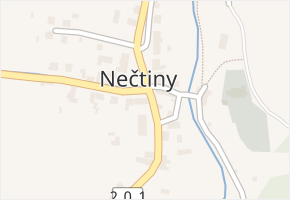 Nečtiny v obci Nečtiny - mapa části obce