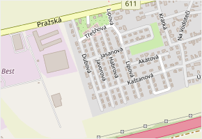 Javorová v obci Nehvizdy - mapa ulice