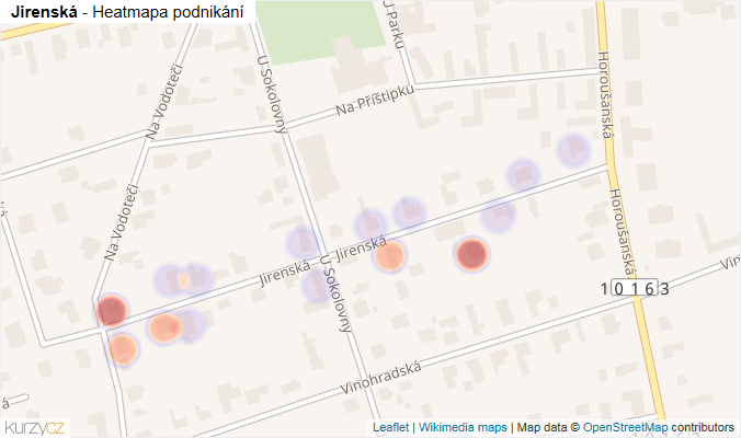 Mapa Jirenská - Firmy v ulici.