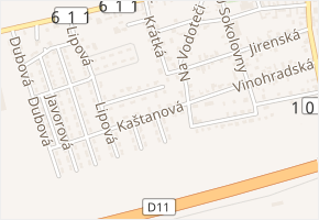 Kaštanová v obci Nehvizdy - mapa ulice