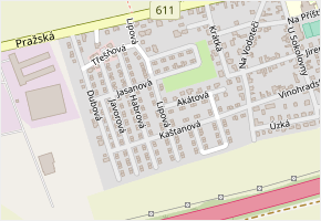 Lipová v obci Nehvizdy - mapa ulice