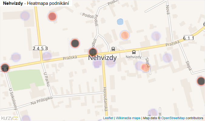 Mapa Nehvizdy - Firmy v části obce.