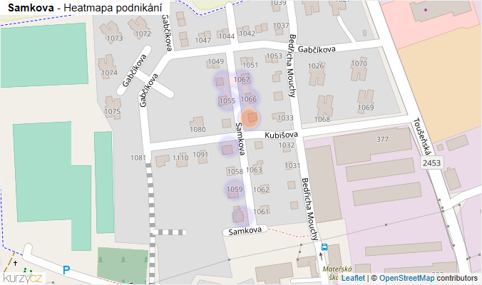 Mapa Samkova - Firmy v ulici.