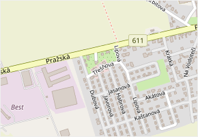 Třešňová v obci Nehvizdy - mapa ulice