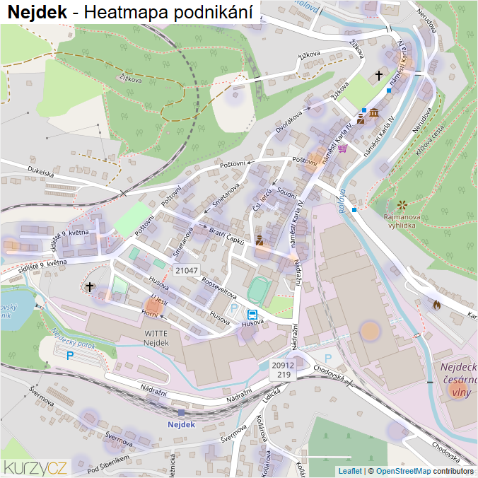 Mapa Nejdek - Firmy v obci.