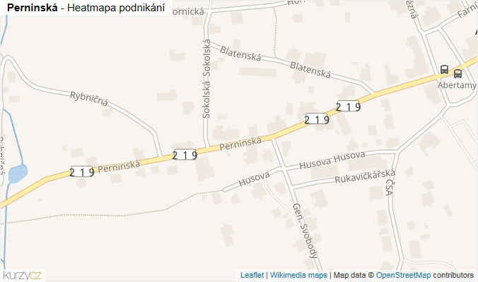 Mapa Perninská - Firmy v ulici.