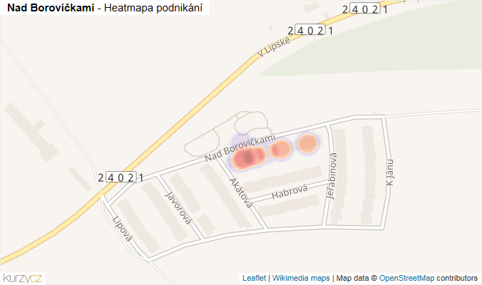 Mapa Nad Borovičkami - Firmy v ulici.