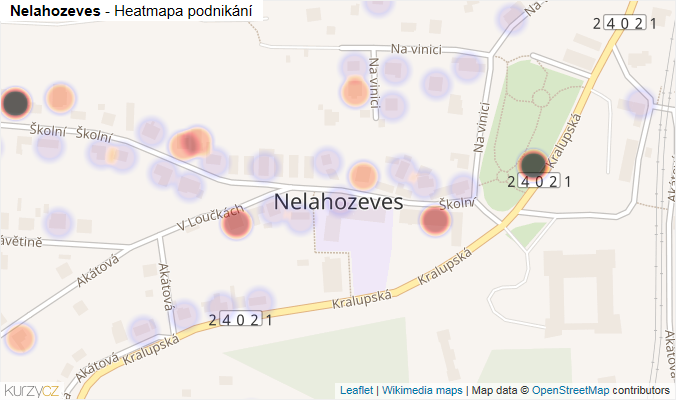 Mapa Nelahozeves - Firmy v části obce.