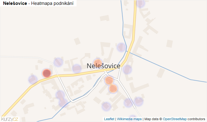 Mapa Nelešovice - Firmy v části obce.