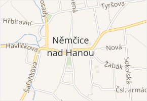 Němčice nad Hanou v obci Němčice nad Hanou - mapa části obce