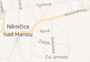 Nová v obci Němčice nad Hanou - mapa ulice