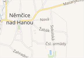 Žabák v obci Němčice nad Hanou - mapa ulice