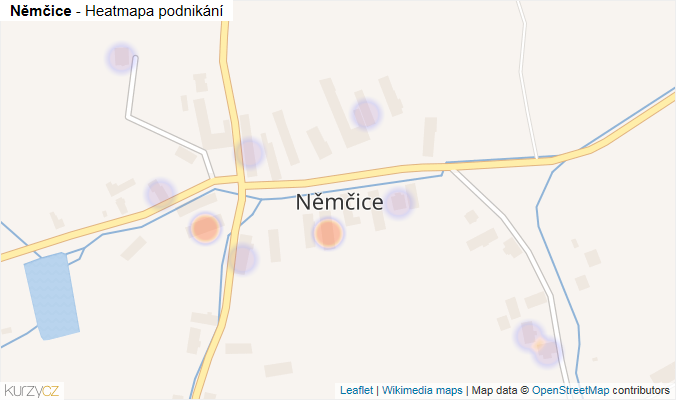 Mapa Němčice - Firmy v části obce.
