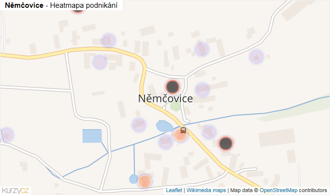 Mapa Němčovice - Firmy v části obce.