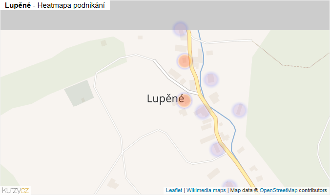 Mapa Lupěné - Firmy v části obce.