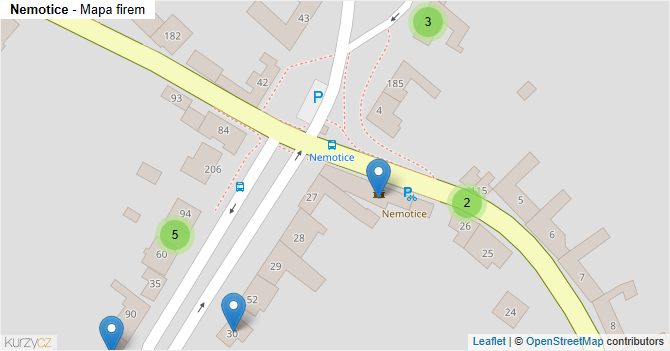 Nemotice - mapa firem