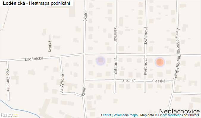 Mapa Loděnická - Firmy v ulici.