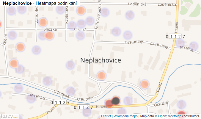 Mapa Neplachovice - Firmy v části obce.