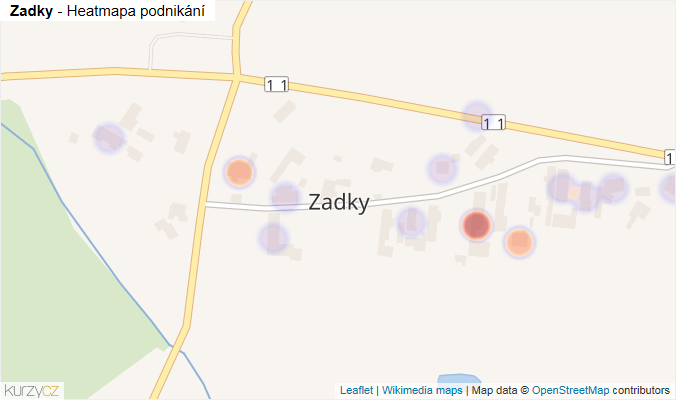 Mapa Zadky - Firmy v části obce.