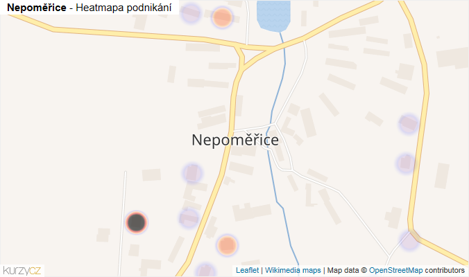 Mapa Nepoměřice - Firmy v části obce.