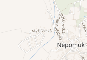 Myslivecká v obci Nepomuk - mapa ulice