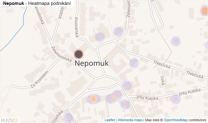 Mapa Nepomuk - Firmy v části obce.