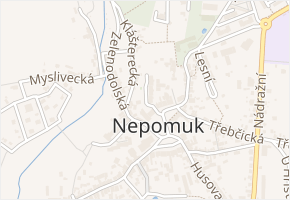 Pivovarská v obci Nepomuk - mapa ulice