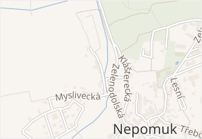 U Potoka v obci Nepomuk - mapa ulice