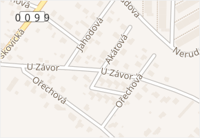 Akátová v obci Neratovice - mapa ulice